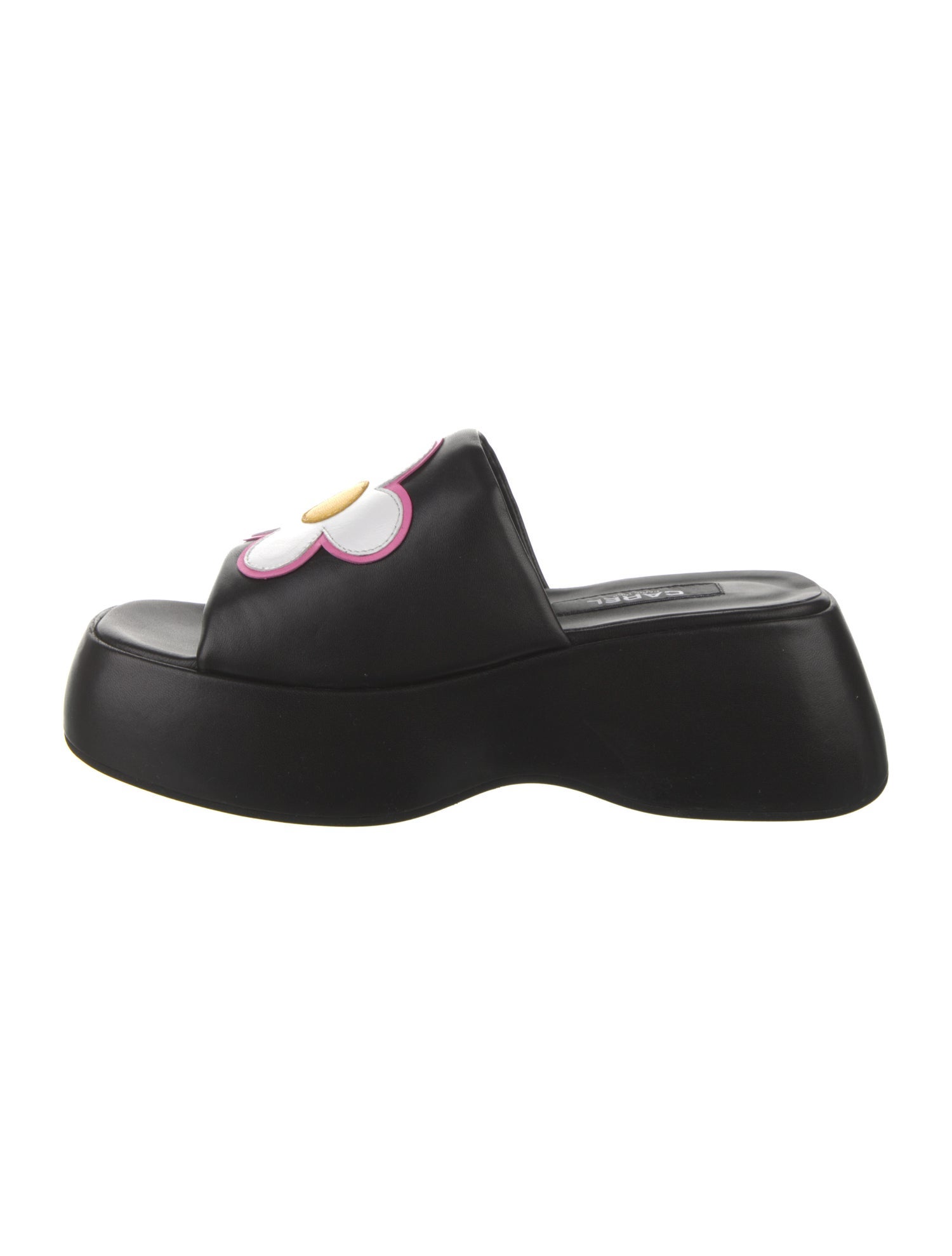 Carel Paris Leather Embroidered Accent Slides