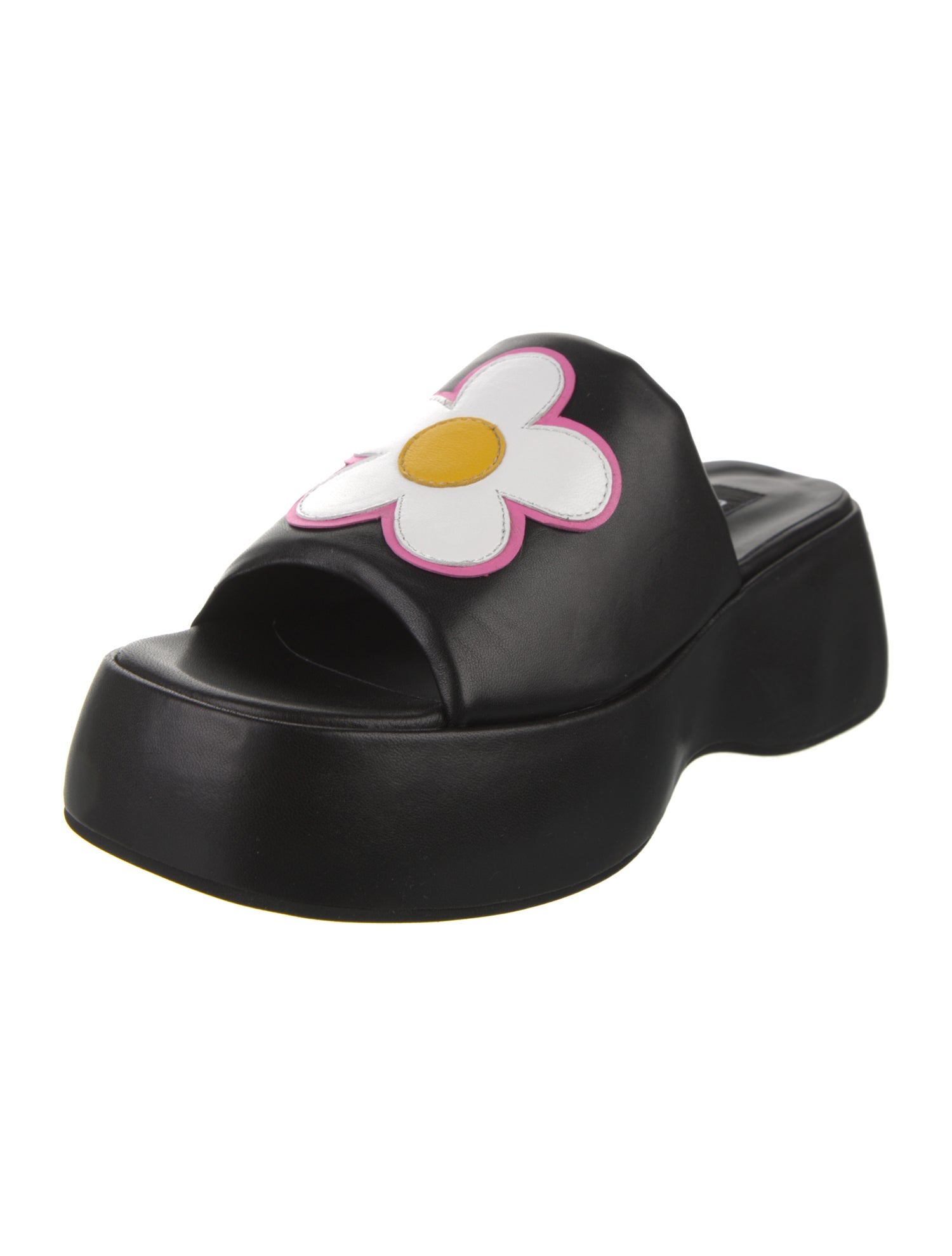 Carel Paris Leather Embroidered Accent Slides