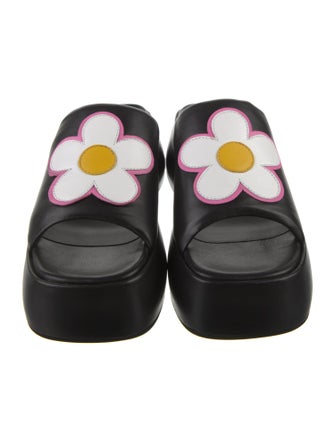 Carel Paris Leather Embroidered Accent Slides