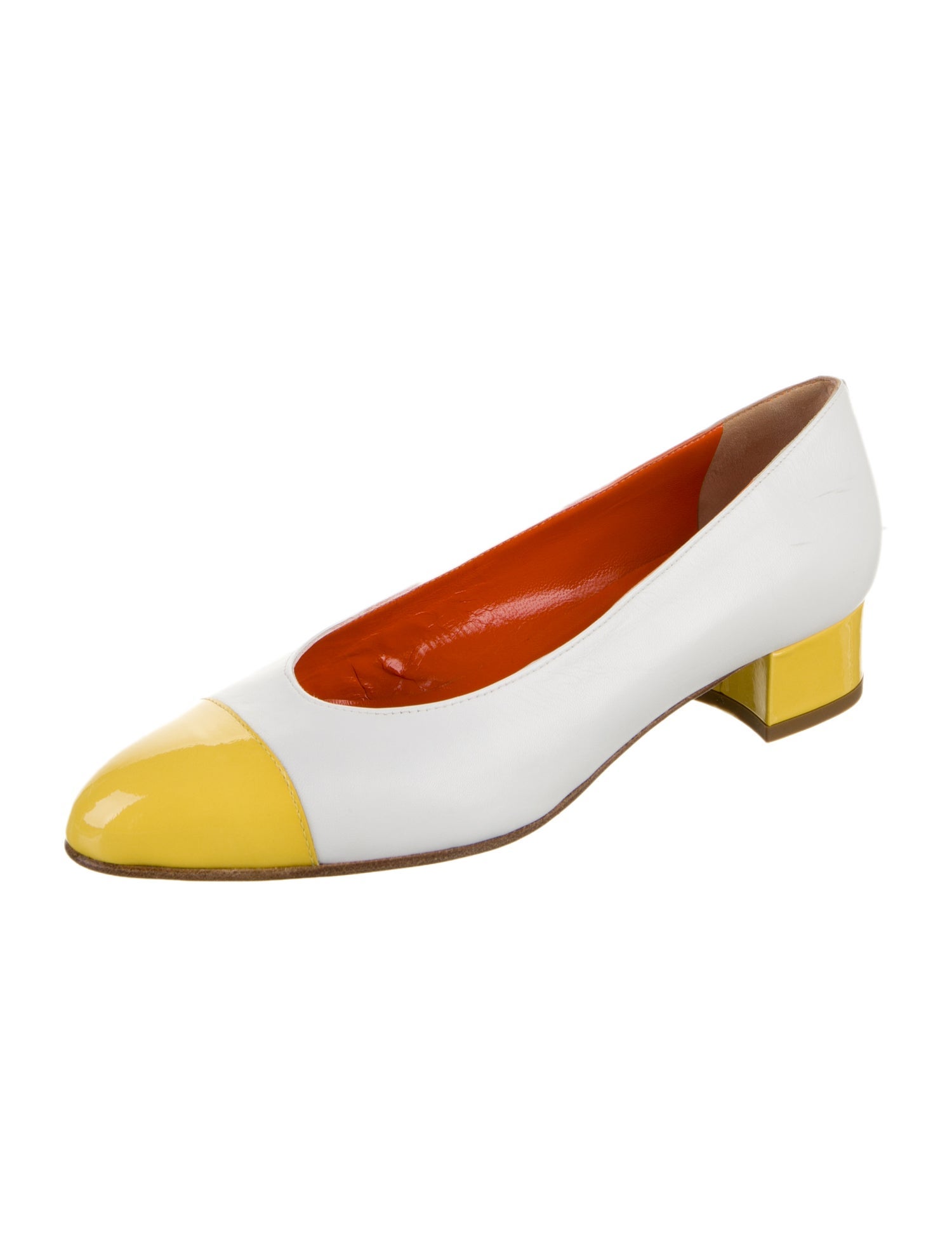 Carel Paris Leather Colorblock Pattern Pumps