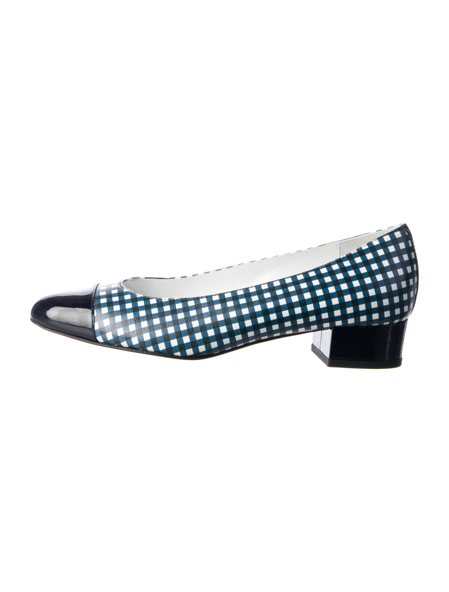 Carel Paris Leather Plaid Print Flats