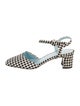Carel Paris Houndstooth Print Leather Trim Embellishment Slingback Pumps