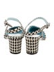 Carel Paris Houndstooth Print Leather Trim Embellishment Slingback Pumps