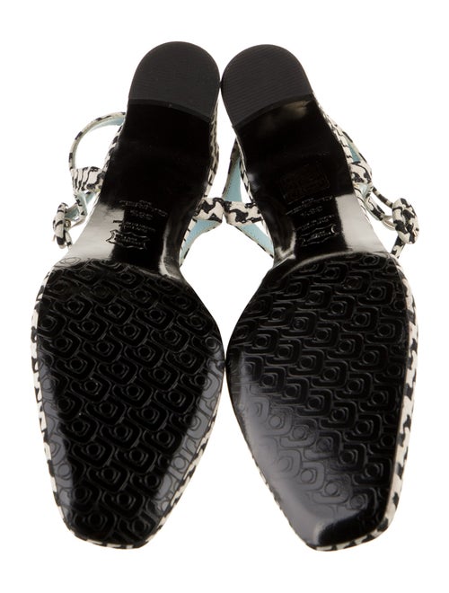 Carel Paris Houndstooth Print Leather Trim Embellishment Slingback Pumps