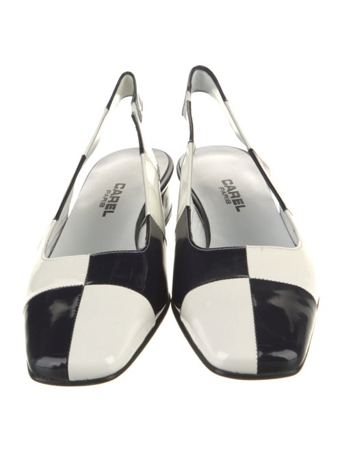 Carel Paris Patent Leather Striped Slingback Flats