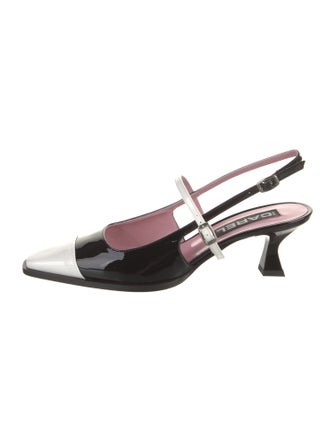 Carel Paris Patent Leather Colorblock Pattern Slingback Pumps