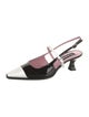 Carel Paris Patent Leather Colorblock Pattern Slingback Pumps