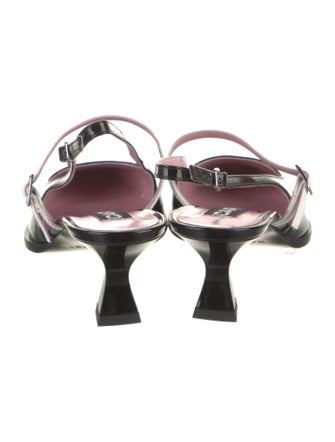 Carel Paris Patent Leather Colorblock Pattern Slingback Pumps