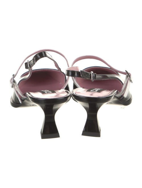 Carel Paris Patent Leather Colorblock Pattern Slingback Pumps