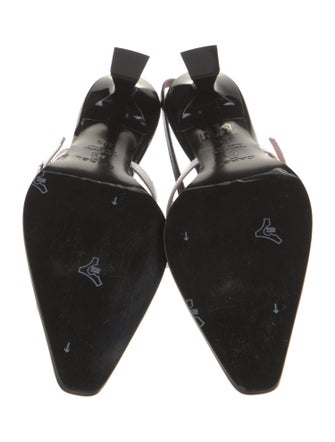 Carel Paris Patent Leather Colorblock Pattern Slingback Pumps