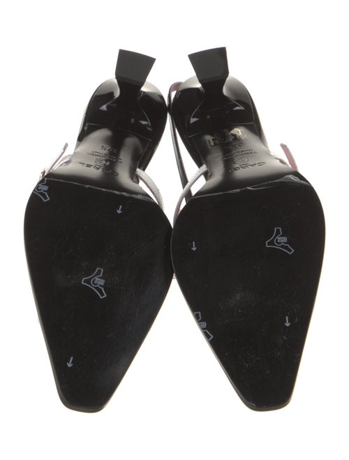 Carel Paris Patent Leather Colorblock Pattern Slingback Pumps