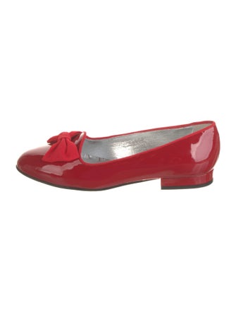 Carel Paris Patent Leather Bow Accents Ballet Flats