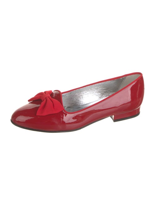 Carel Paris Patent Leather Bow Accents Ballet Flats