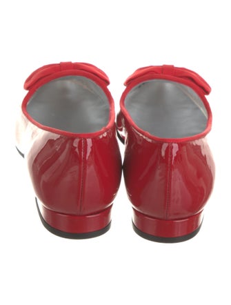 Carel Paris Patent Leather Bow Accents Ballet Flats