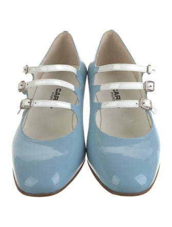 Carel Paris Patent Leather Colorblock Pattern Pumps