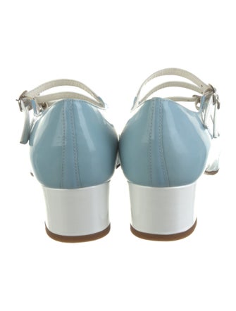 Carel Paris Patent Leather Colorblock Pattern Pumps