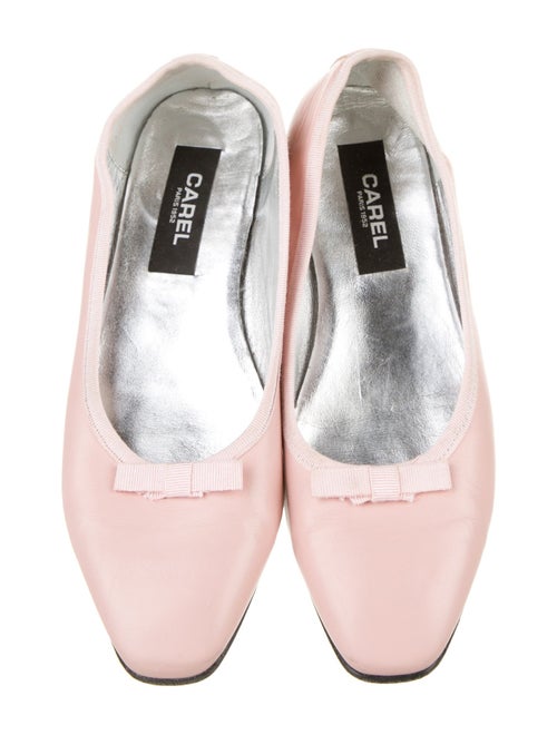 Carel Paris Leather Bow Accents Ballet Flats