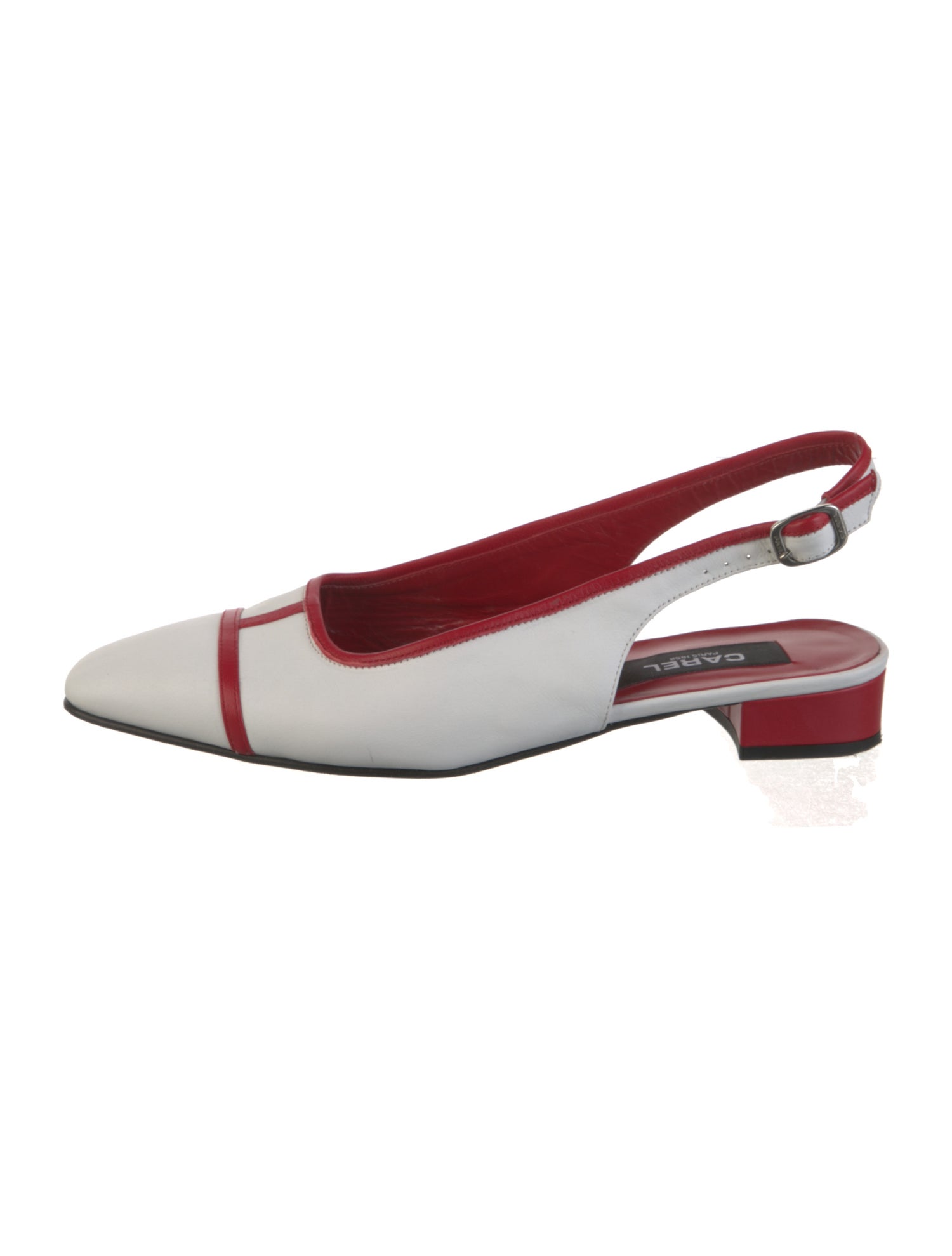 Carel Paris Leather Colorblock Pattern Slingback Pumps