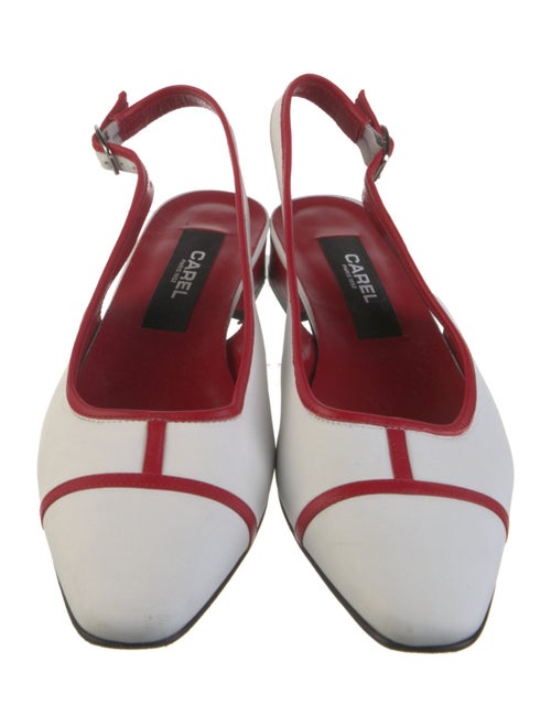 Carel Paris Leather Colorblock Pattern Slingback Pumps