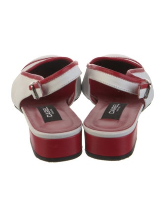 Carel Paris Leather Colorblock Pattern Slingback Pumps