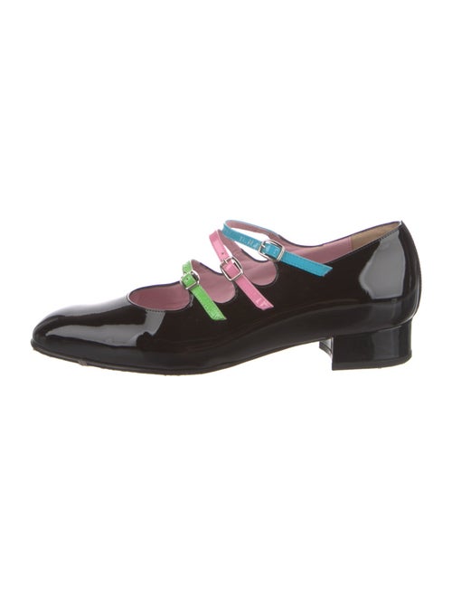 Carel Paris Patent Leather Colorblock Pattern Pumps
