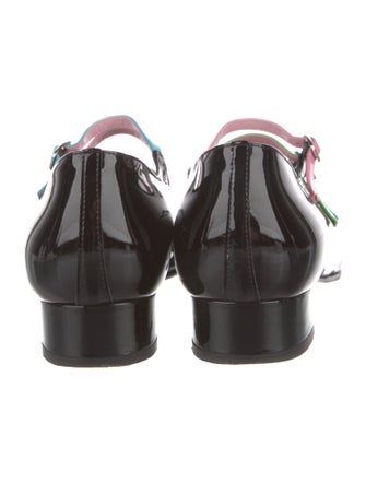 Carel Paris Patent Leather Colorblock Pattern Pumps