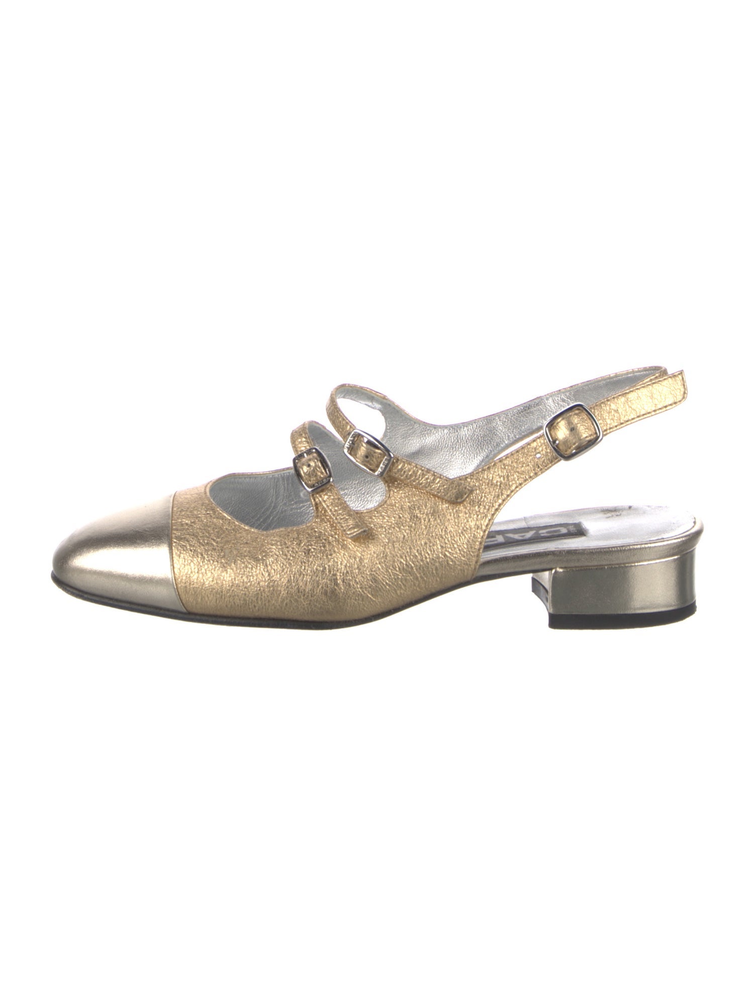 Carel Paris Leather Colorblock Pattern Slingback Pumps