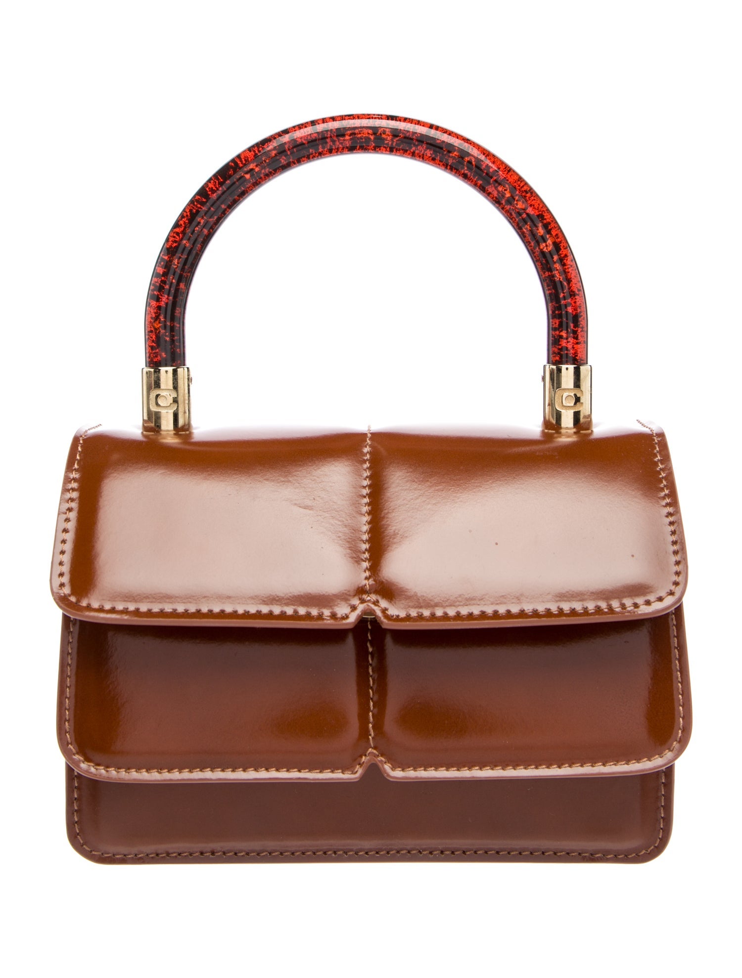 Carel Paris Patent Leather Top Handle Bag