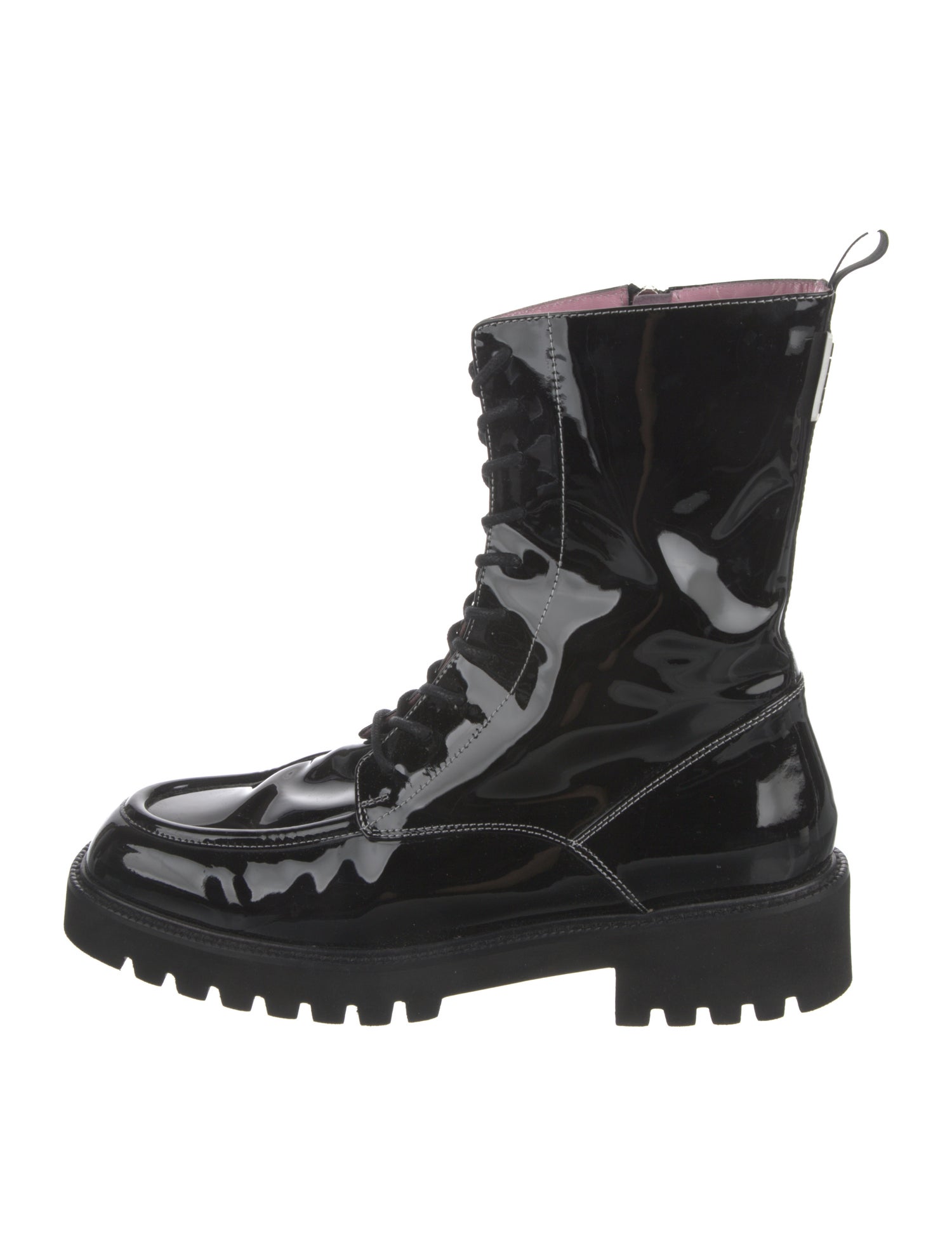Carel Paris Patent Leather Combat Boots