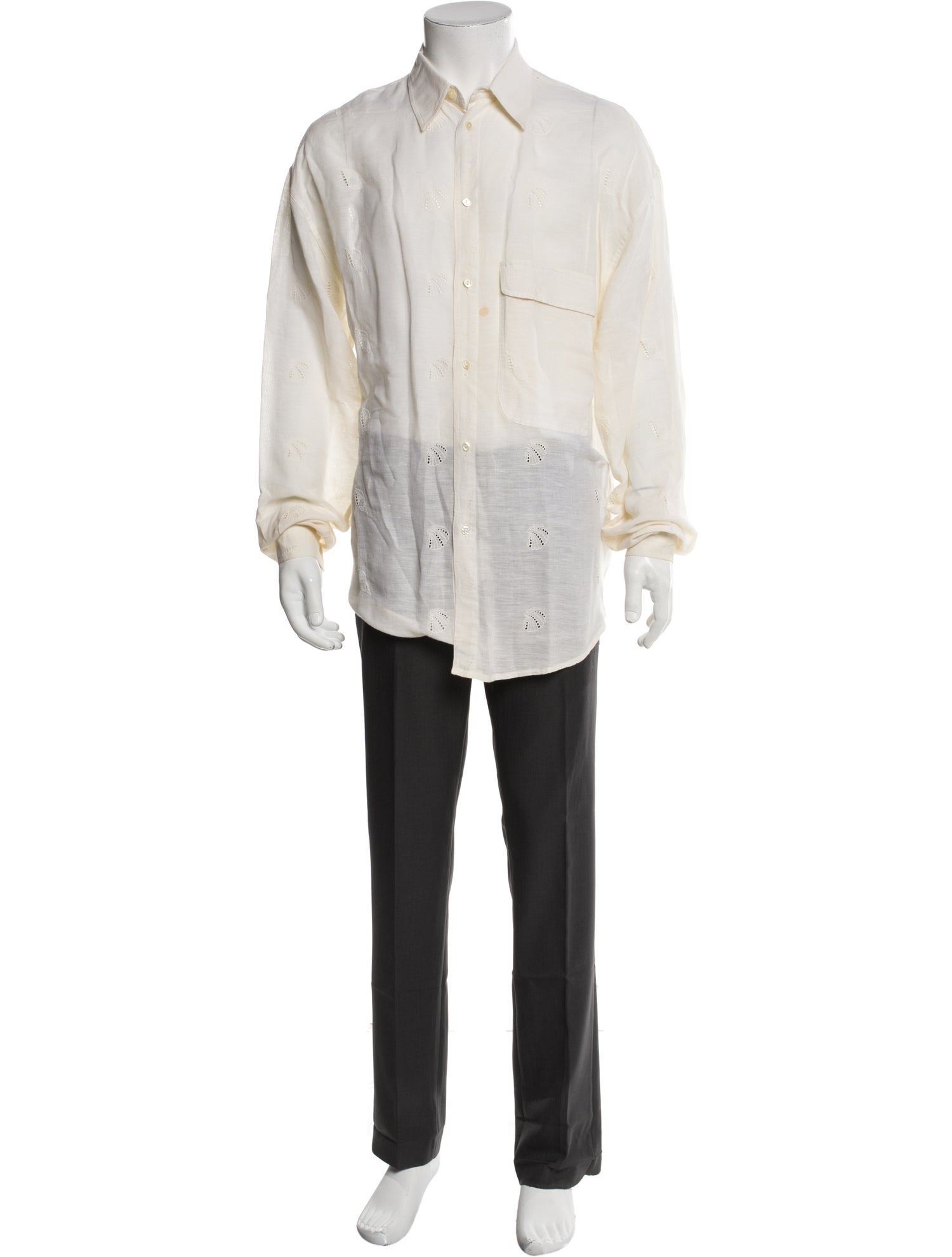 Calugi E Giannelli Vintage Linen Dress Shirt