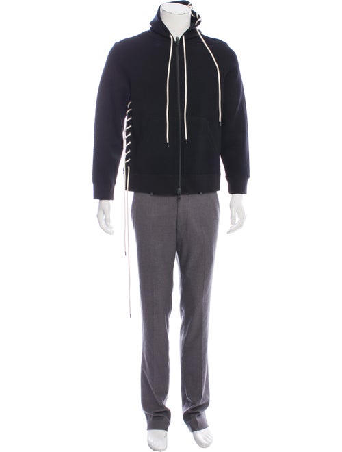 Craig Green Lace-Accented Zip-Up Hoodie black