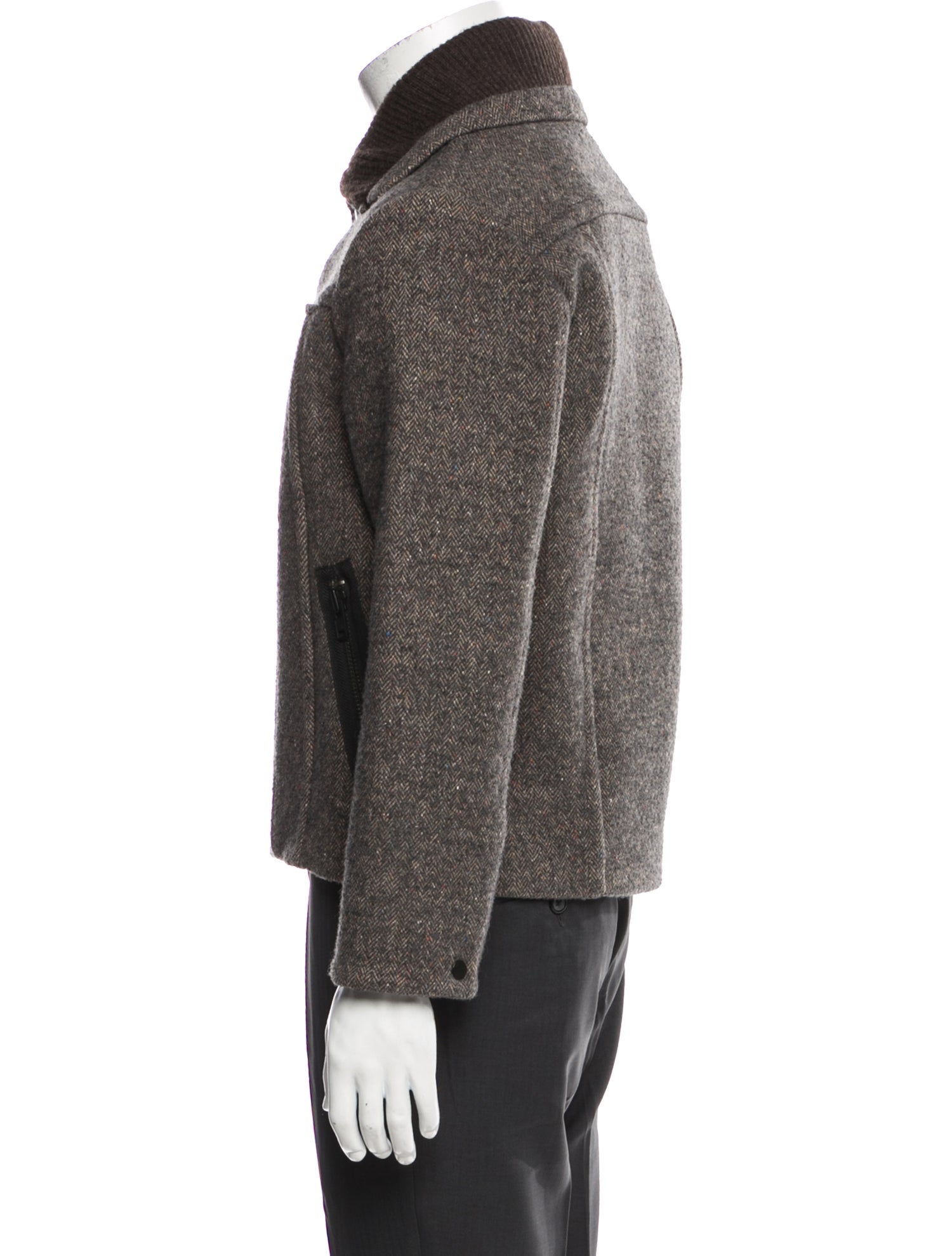 Craig Green Tweed Pattern Peacoat