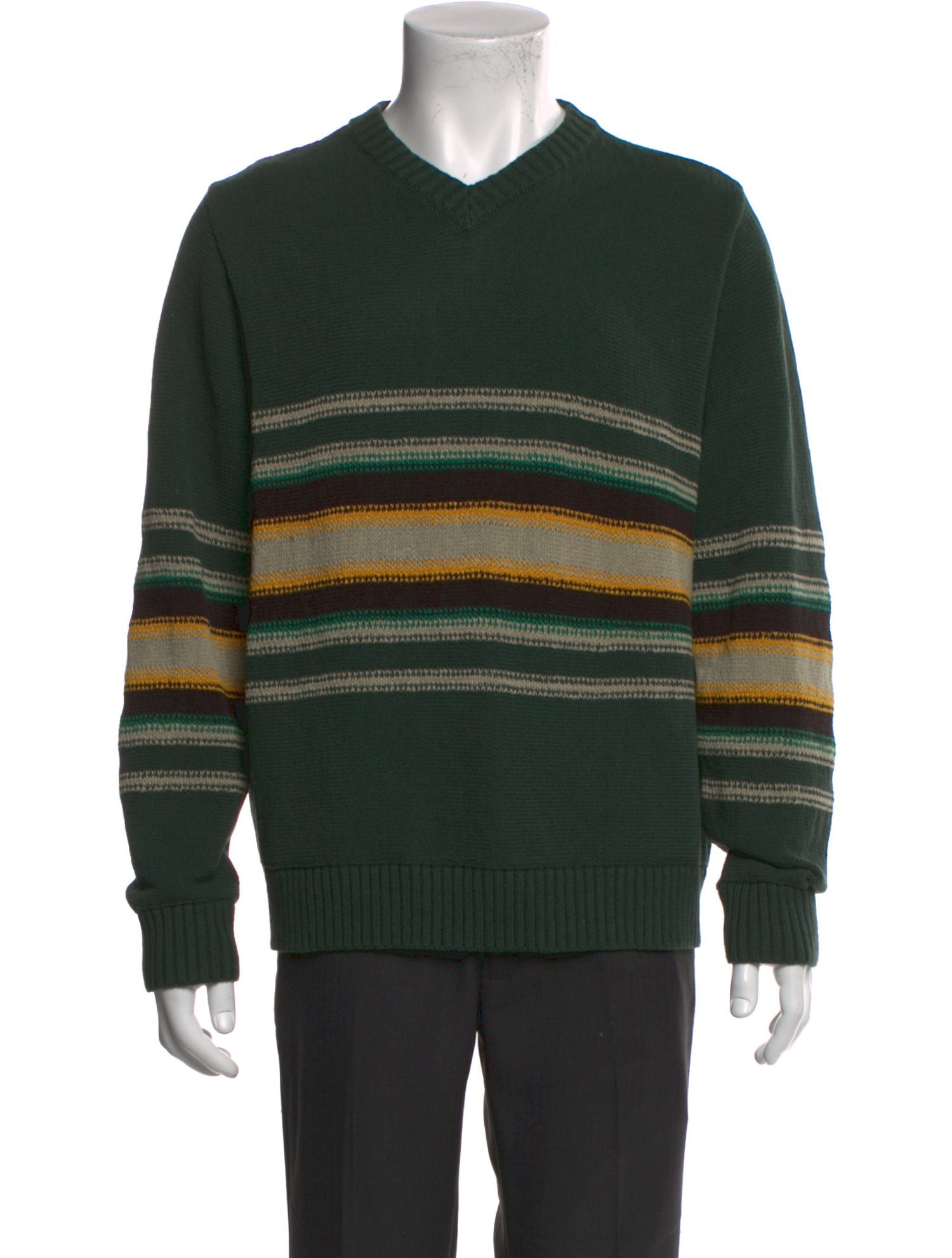 Craig Green Striped V-Neck Pullover