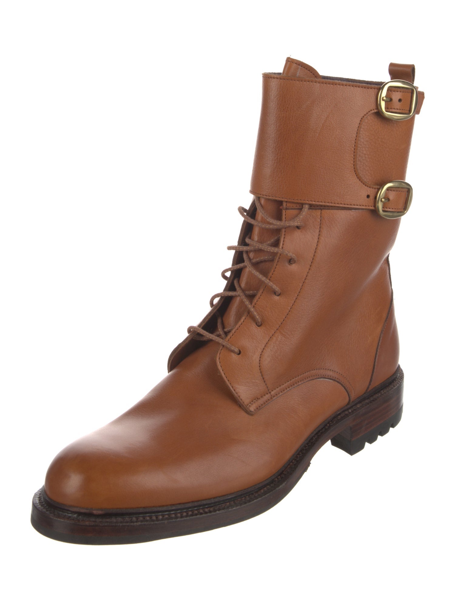 Carmina Leather Printed Combat Boots