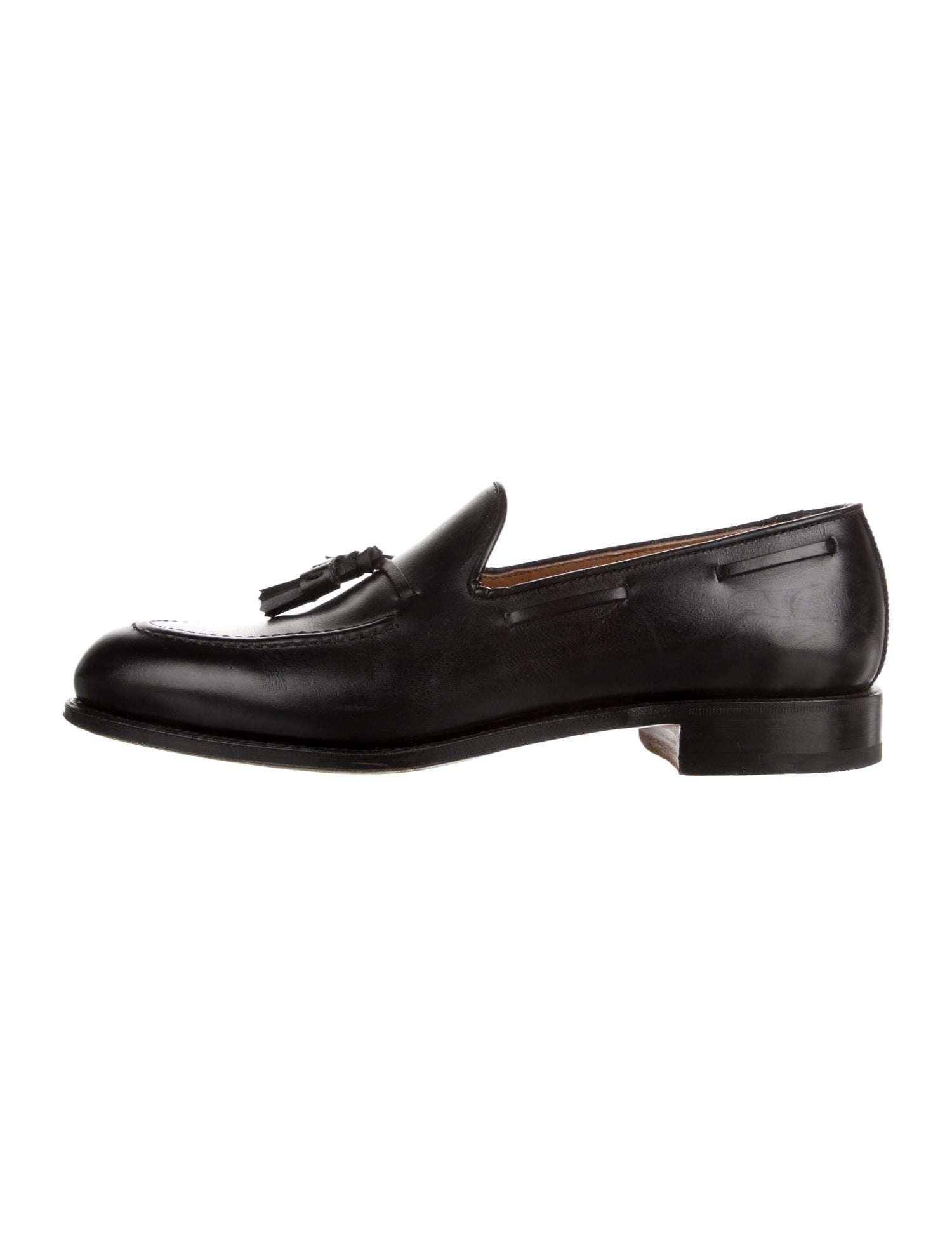 Carmina Leather Tassel Accents Dress Loafers