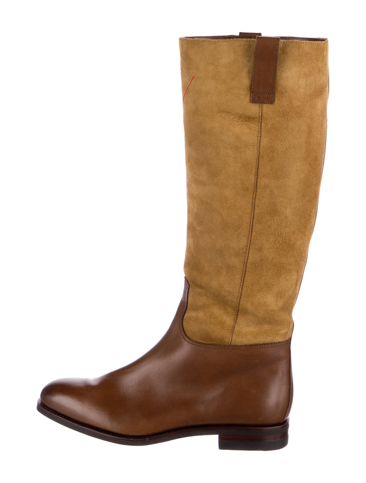 Carmina Leather Colorblock Pattern Riding Boots