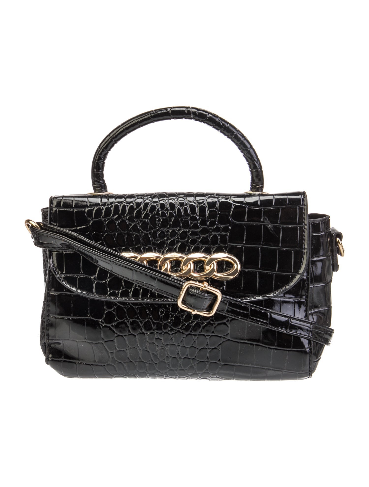Crossi Patent Leather Handle Bag