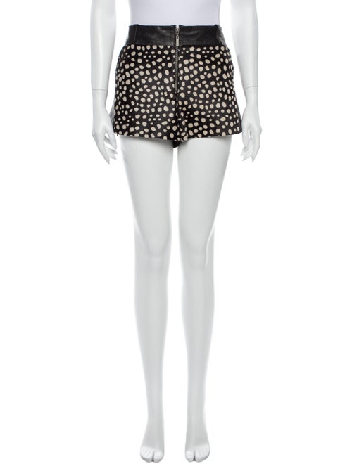 Cris Barros Leather Mini Shorts Black