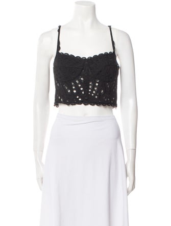 Charo Ruiz Square Neckline Sleeveless Crop Top