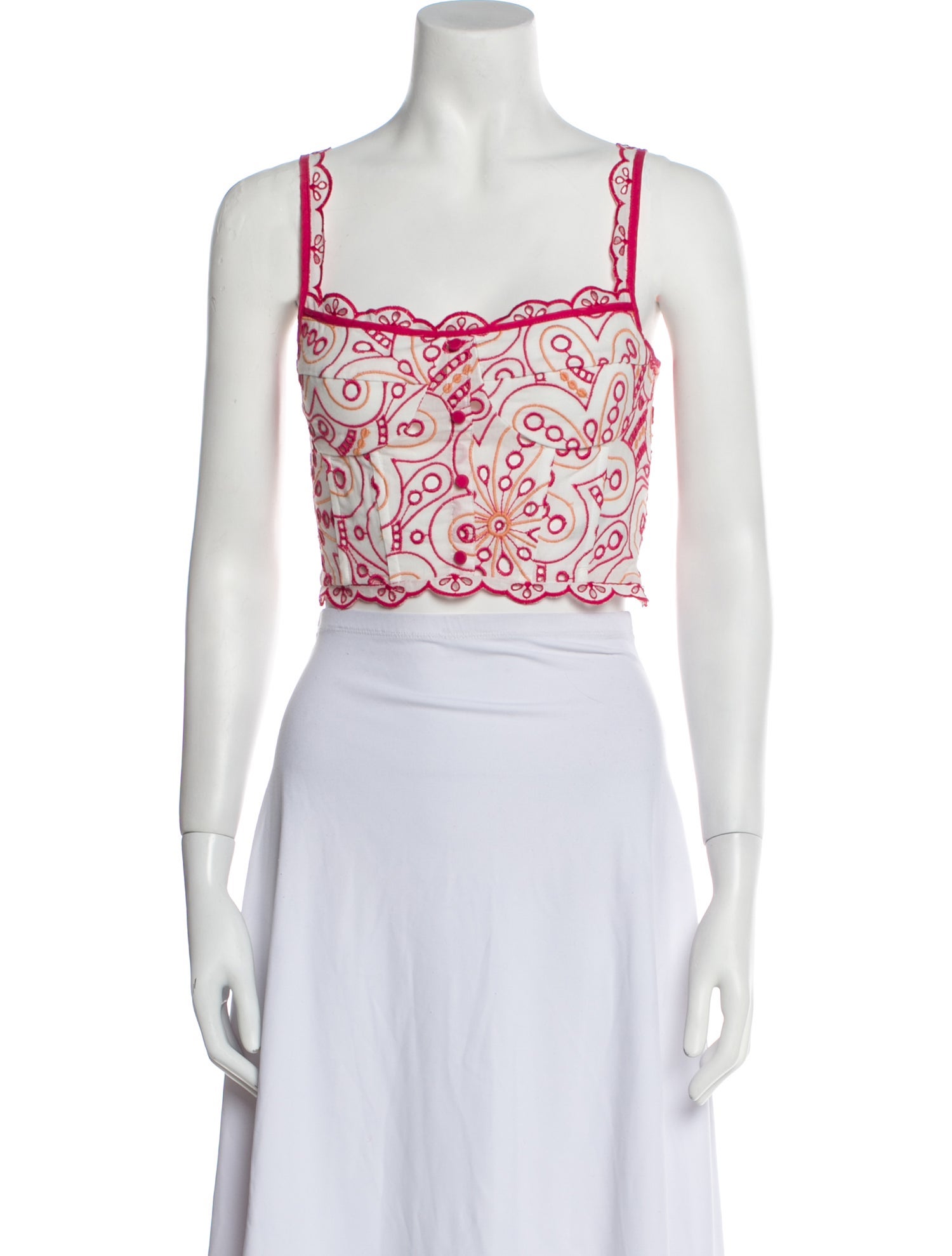 Charo Ruiz Square Neckline Sleeveless Crop Top w/ Tags
