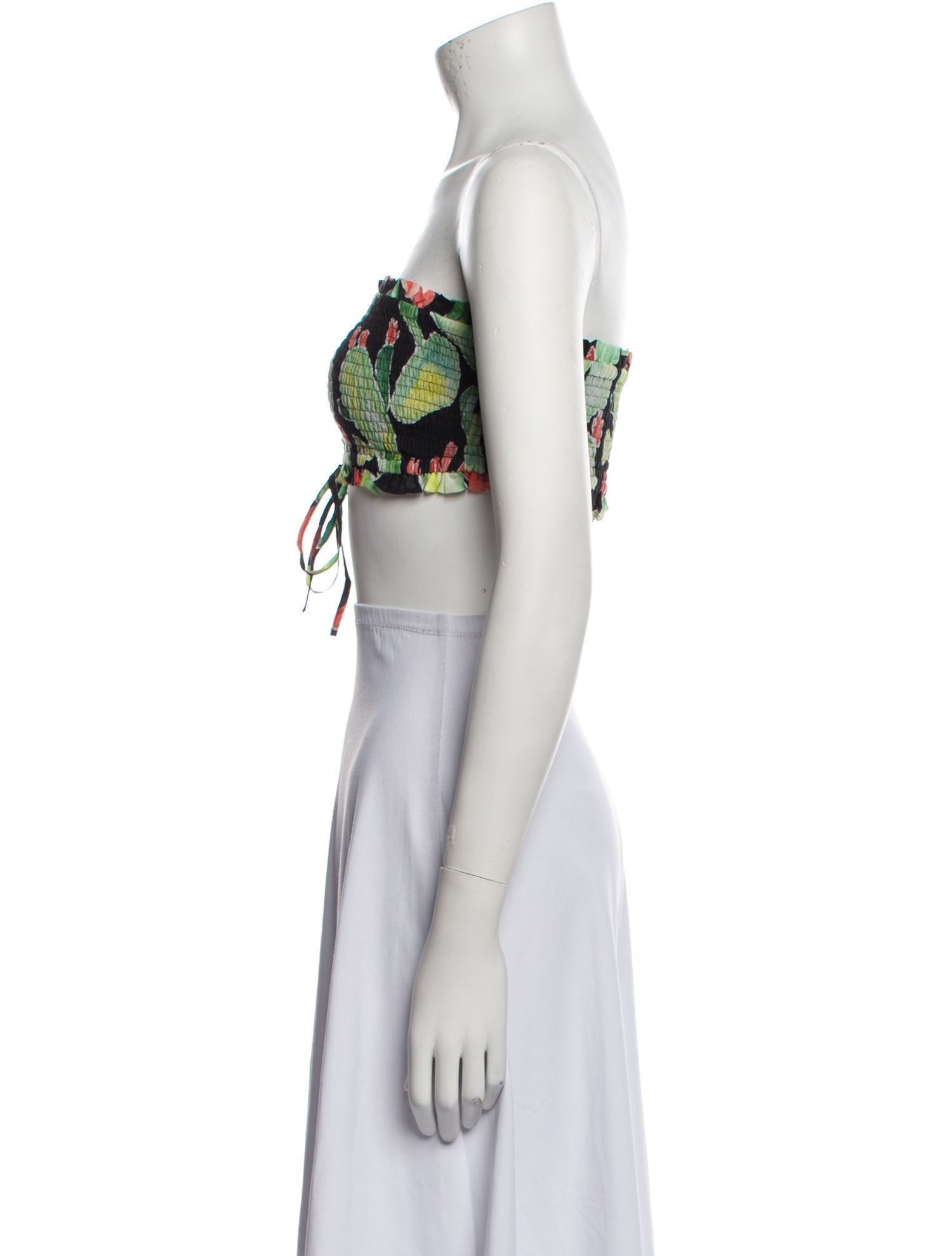 Charo Ruiz Printed Strapless Crop Top