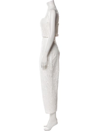 Charo Ruiz Lace Pattern Eyelet Trim Pant Set