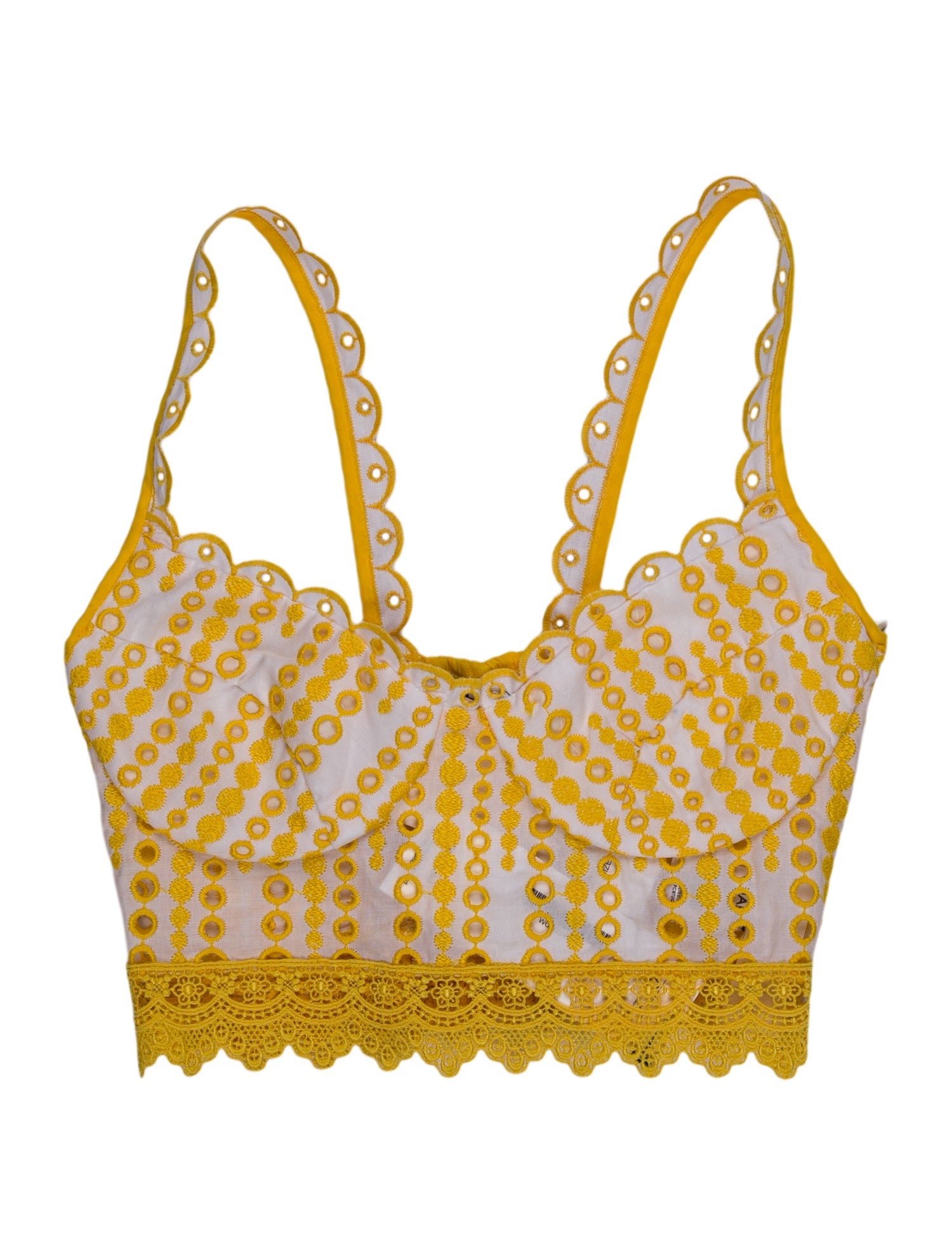 Charo Ruiz Printed Square Neckline Crop Top w/ Tags