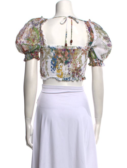 Charo Ruiz Floral Print Square Neckline Crop Top