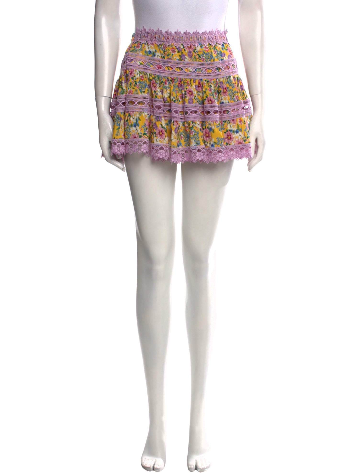 Charo Ruiz Floral Print Mini Skirt