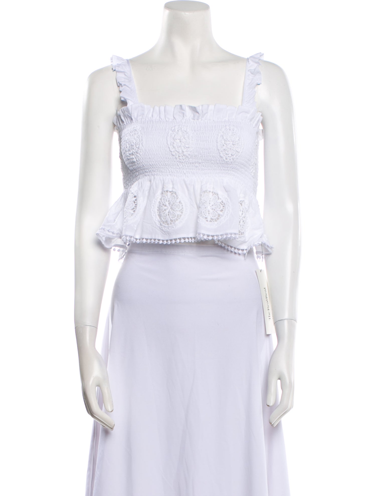 Charo Ruiz Square Neckline Sleeveless Crop Top