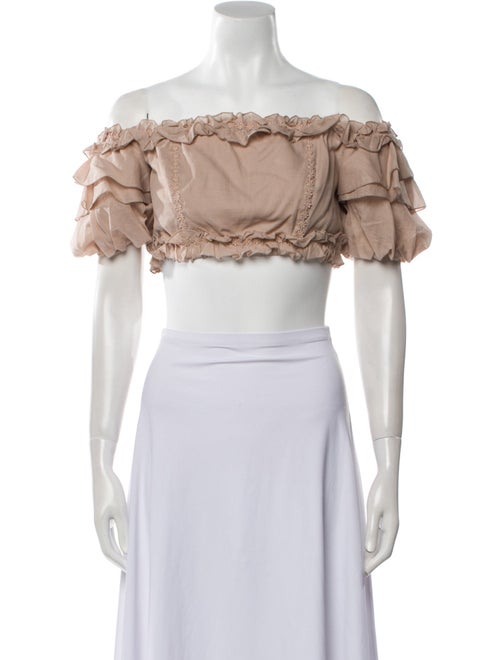 Charo Ruiz Off-The-Shoulder Short Sleeve Crop Top