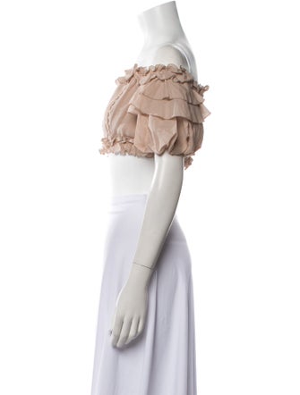 Charo Ruiz Off-The-Shoulder Short Sleeve Crop Top