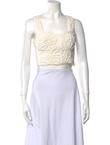 Charo Ruiz Tops Square Neckline Sleeveless Crop Top S