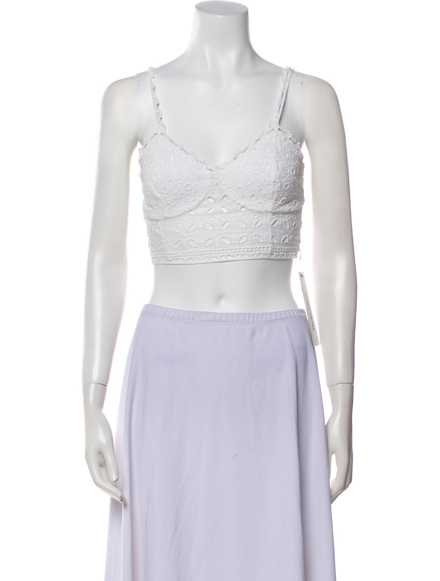 Charo Ruiz V-Neck Sleeveless Crop Top